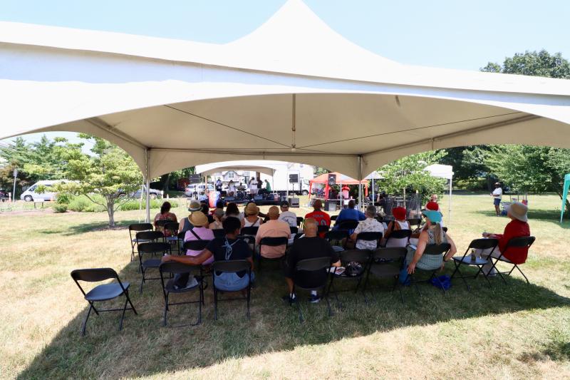 The Lewes Juneteenth celebration included plenty of tents where people could get relief from the heat and enjoy the entertainment.